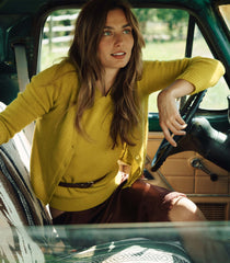 CAMERON CASHMERE CARDIGAN -- ANTIQUE MOSS