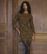 CECILLIA DRESS -- NOIR RÊVE DES JARDINS