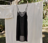 SHORT DEEP V-NECK SLIP -- BLACK