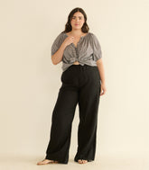 LAVON LINEN PANT -- BLACK