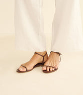 SARTENE SANDAL -- DARK CHOCOLATE NAPPA
