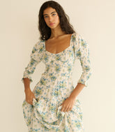 SERAPHINA DRESS -- CRÈME LANTANA FLORAL
