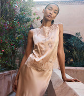 VIVIANE TOP -- PEACH SORBET
